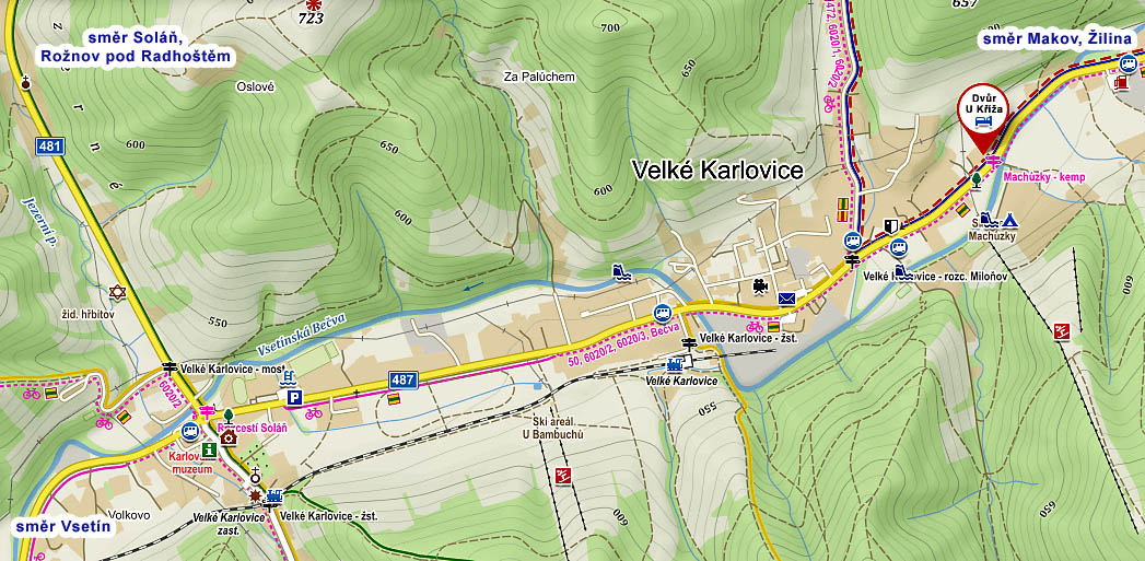 Dvur U Kriza (Velke Karlovice) - mapa