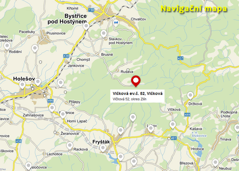 mapa (Penzion U bílého koně, Vlčková 52)
